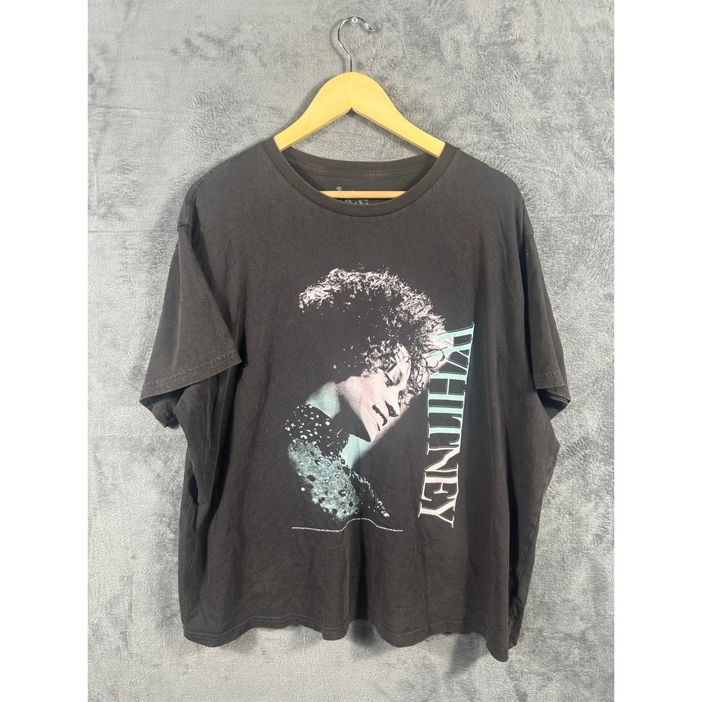 Whitney Houston Lee Graphic T-Shirt XL Faded Black Signature Portrait Tee